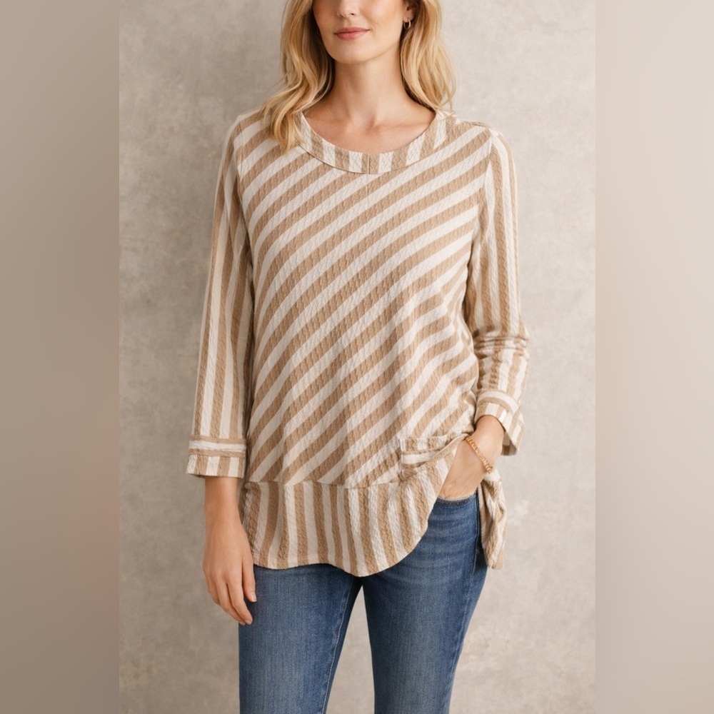 Soft Surroundings Tunic Top Striped Medium